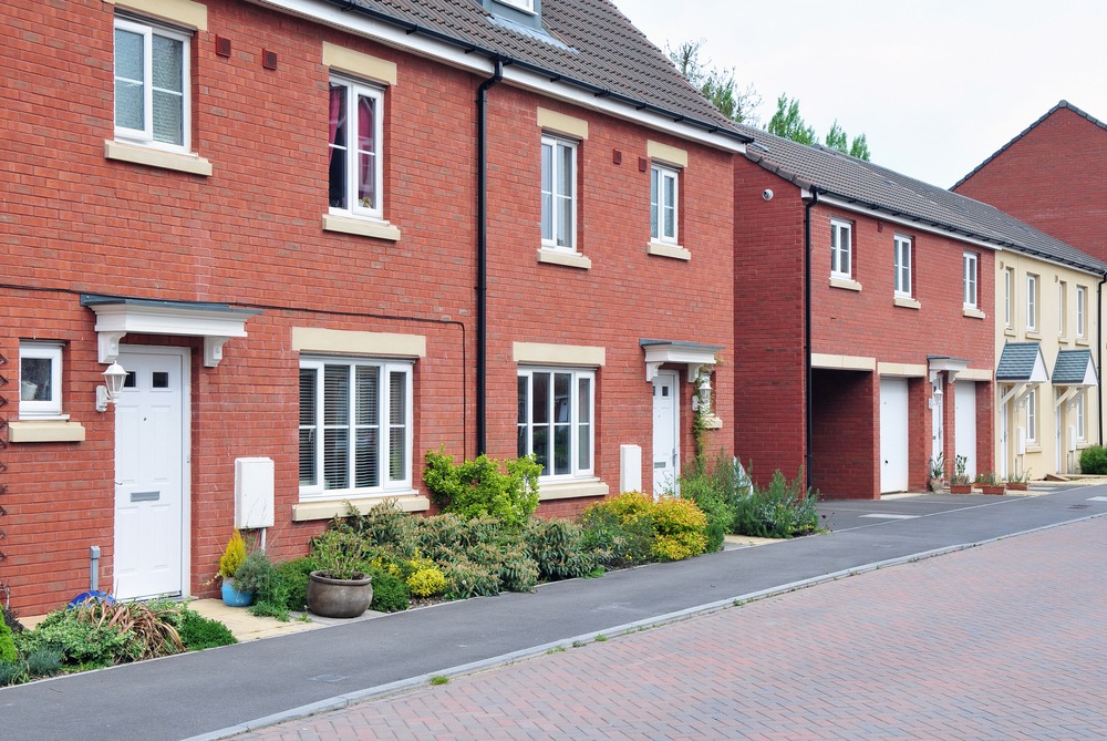Terraced,Houses,On,A,Typical,English,Residential,Estate